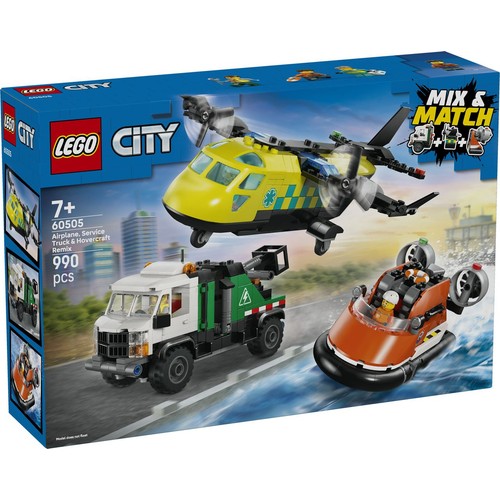 City Zestaw z samolotem, ciężarówką serwisową i poduszkowcem 60505 LEGO 1 sztuka