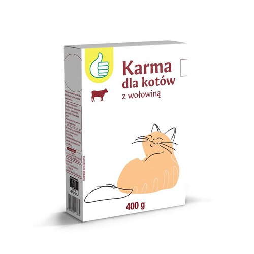 Karma sucha dla kotów z wołowiną Auchan 400 g