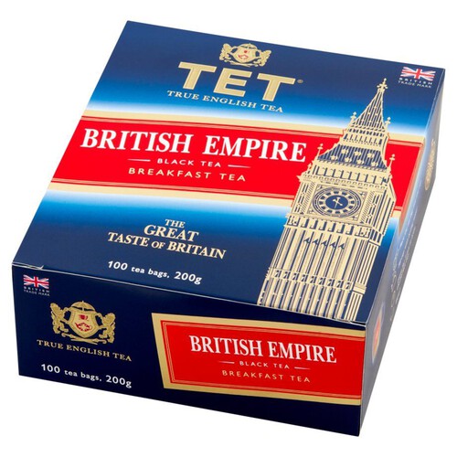 Herbata British Empire czarna w jednorazowych torebkach z etykietką TET 100 torebek