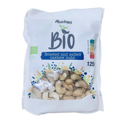 BIO Nerkowce prażone i solone Auchan 125 g