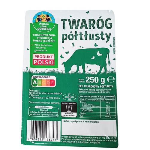 Twaróg półtłusty Pewni Dobrego 250 g