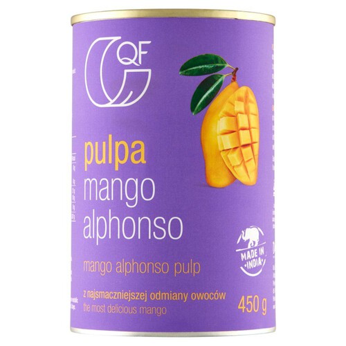 Pulpa z mango alphonso bez dodatku cukrów Quality Food 440 g