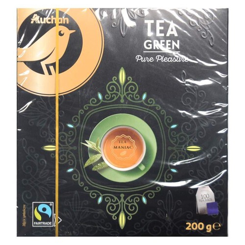 Herbata zielona ekspresowa Auchan 100 sztuk