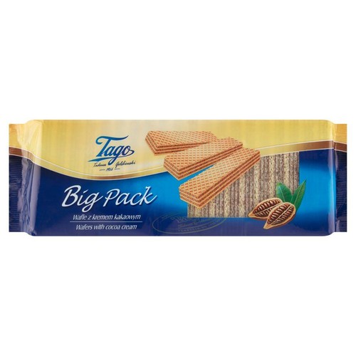 Wafle z kremem kakaowym   Tago 415 g