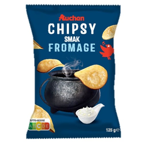 Chipsy o smaku fromage  Auchan 125 g