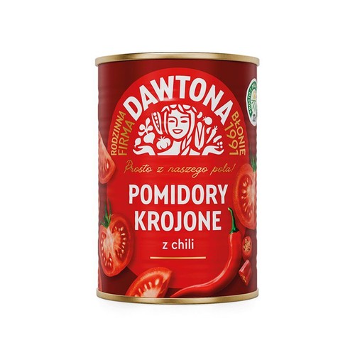 Pomidory krojone bez skórki z chili Dawtona 400 g