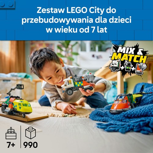 City Zestaw z samolotem, ciężarówką serwisową i poduszkowcem 60505 LEGO 1 sztuka