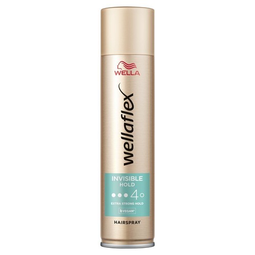Wella Wellaflex lakier do włosów, Invisible Hold, extra mocne utrwalenie 4. Wegański produkt w złotej butelce.