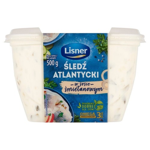 Śledź atlantycki w sosie śmietanowym Lisner 500 g