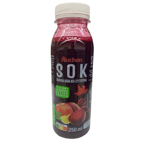 Sok tłoczony burak jabłko cytryna    Auchan 250 ml