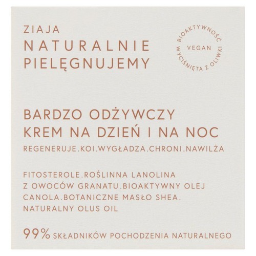 Bardzo odżywczy krem Naturalnie Pielęgnujemy na dzień i na noc Ziaja 50 ml