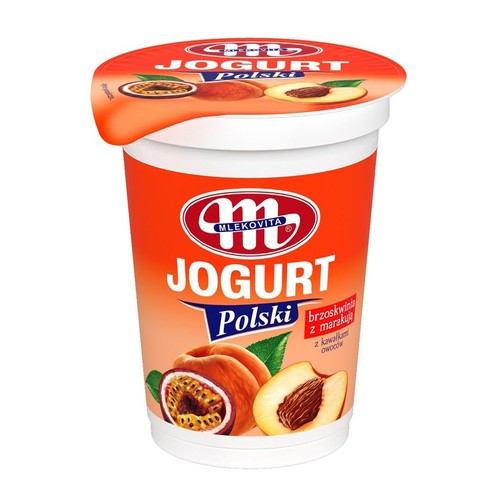 Polski Jogurt brzoskwinia z marakują Mlekovita 350 g