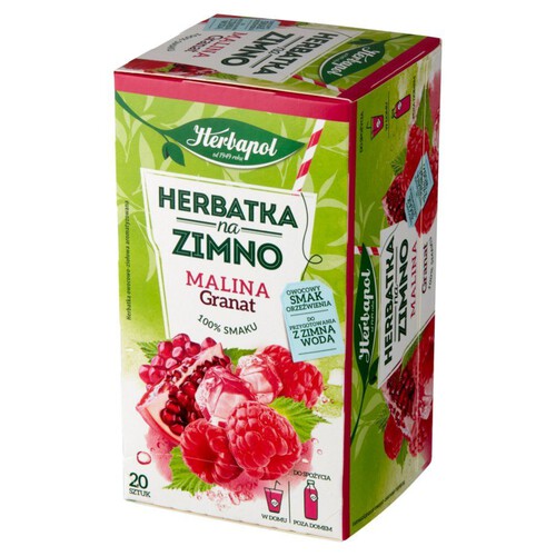 Herbatka na zimno malina granat Herbapol 20 torebek