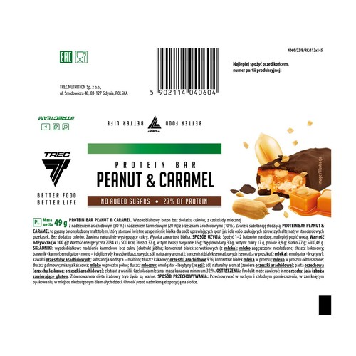 Baton proteinowy Better Food peanut & caramel Trec 49 g