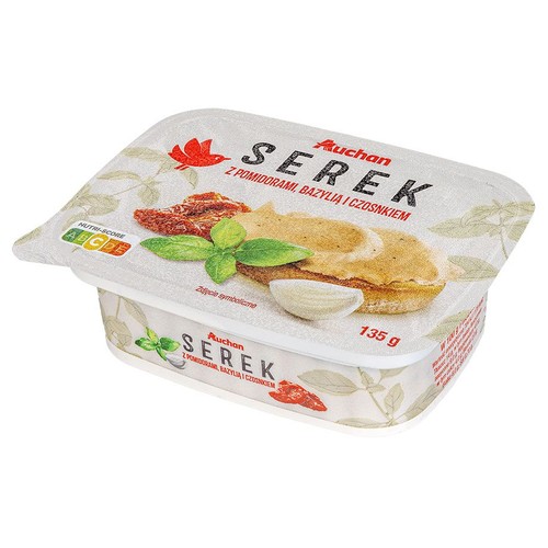 Serek z pomidorami bazylią i czosnkiem Auchan 135 g