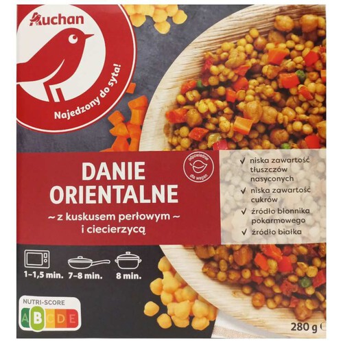 Danie orientalne z kuskusem perłowym i ciecierzycą Auchan 280 g