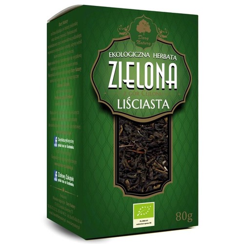 BIO Ekologiczna herbata zielona liściasta Dary Natury 80 g