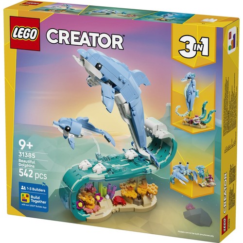 Zestaw konstrukcyjny Creator 3 w 1 Zwierzęta morskie: piękny delfin 31385 LEGO 1 sztuka