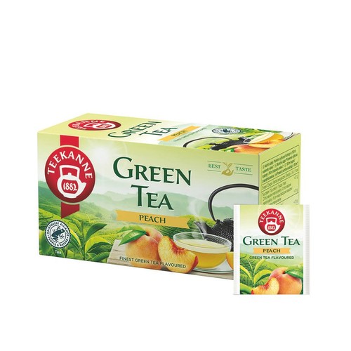 Green Tea Peach aromatyzowana herbata zielona  Teekanne 20 torebek