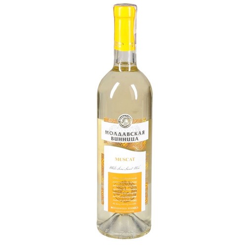 Wino mołdawskie białe półsłodkie Muscat alk. 11,0% obj. Moldawska Winnica 750 ml