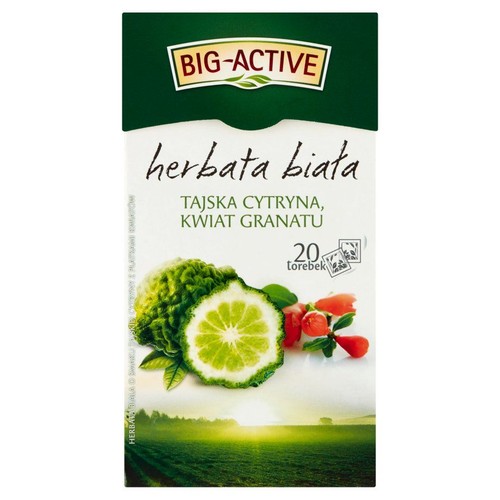 Herbata biała tajska cytryna kwiat granatu  Big Active 20 torebek