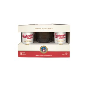 Piwo czeskie Budvar Original alk.5,0% obj. + pokal Budweiser Zestaw