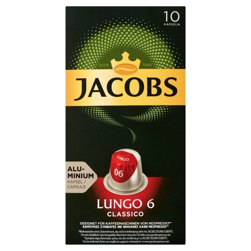 Kawa mielona w kapsułkach lungo classico Jacobs 10 kapsułek