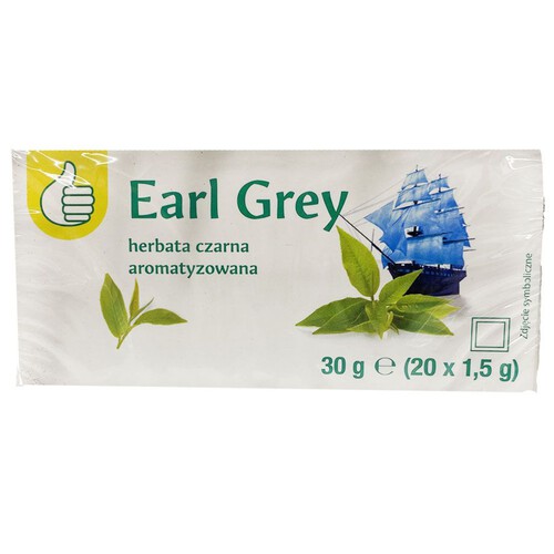 Earl Grey herbata czarna ekspresowa Auchan 20 torebek