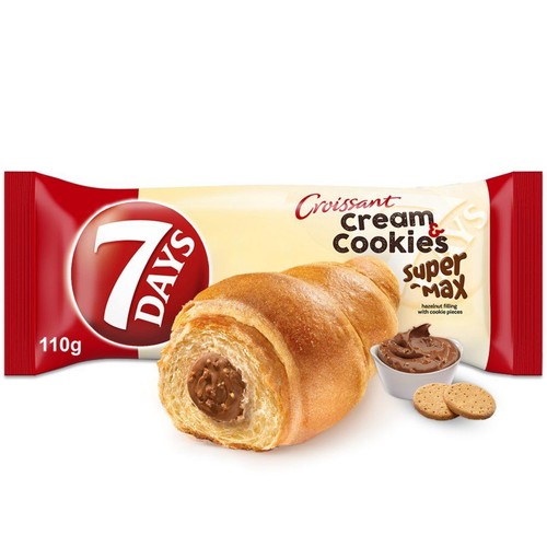 Croissant Super Max z kremem z orzechów laskowych  7 Days 110 g