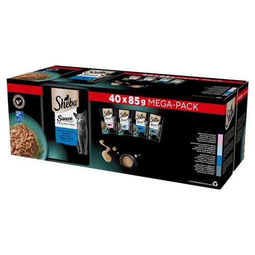 Karma mokra dla kotów Rybne smaki mix Sheba 40 x 85 g