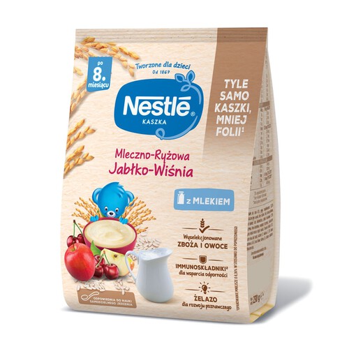 Kaszka mleczno-ryżowa jabłko-wiśnia po 8 miesiącu Nestle 230 g