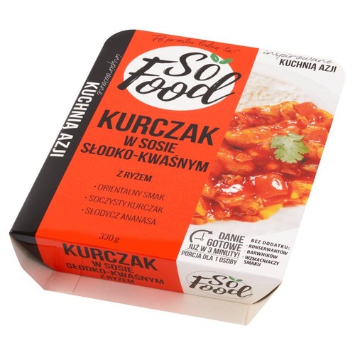 Kurczak w sosie słodko-kwaśnym z ryżem So Food 330 g