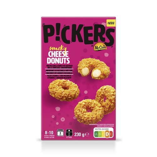 P!CKERS Smoky Cheese Donuts, 230 g. Mini pączki z serem mozzarella w chrupiącej panierce.