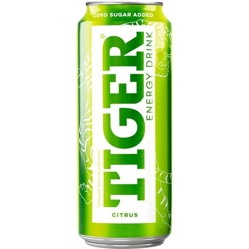Napój energetyzujący o smaku limonki i cytryny TIGER 500 ml