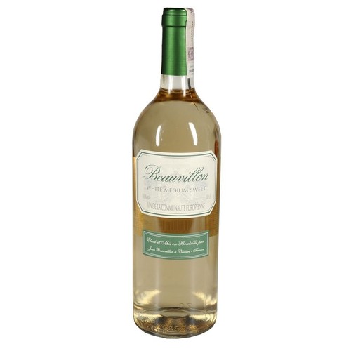 Wino francuskie białe półsłodkie alk.11,0% obj. Beauvillon  1 l