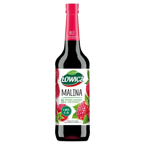 Syrop o smaku malinowym z witaminami C i D Łowicz 680 ml