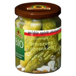 BIO Ogórki konserwowe z czosnkiem Kowalewski 480 g