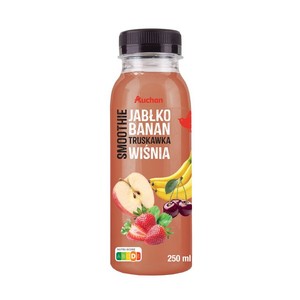 Smoothie jabłko, banan, truskawka, wiśnia Auchan 250 ml