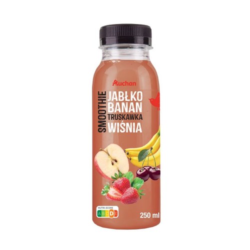 Smoothie jabłko, banan, truskawka, wiśnia Auchan 250 ml