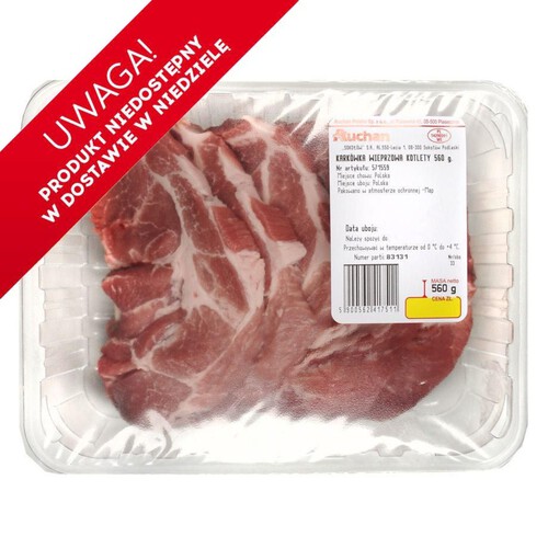 Karkówka wieprzowa bez kości kotlety Auchan na wagę ok. 500 g