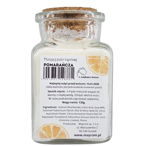 Musujący puder kąpielowy Pomarańcza Mayram 130 g