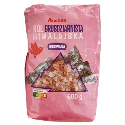 Sól gruboziarnista himalajska jodowana Auchan 600 g