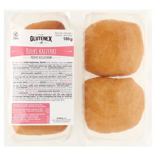 Bułki kajzerki. Produkt bezglutenowy GLUTENEX 180 g 