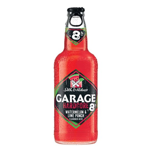Piwo smakowe mocne Hardcore  o smaku arbuzowo - limonkowym alk. 8,0 obj. Garage 400 ml