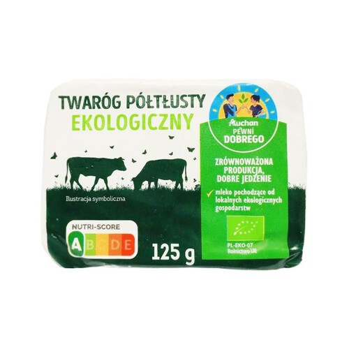 BIO Twaróg półtłusty Pewni Dobrego 125 g 