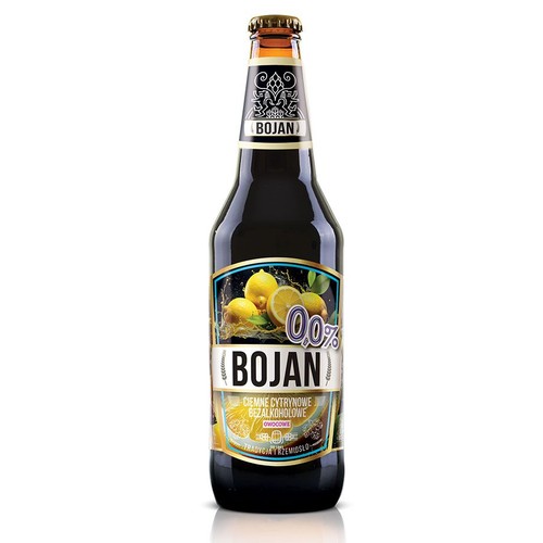 Piwo bezalkoholowe ciemne cytrynowe alk. 0,0% obj. Bojan 500 ml