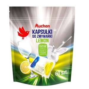 Kapsułki do zmywarki lemon   Auchan 60 kapsułek