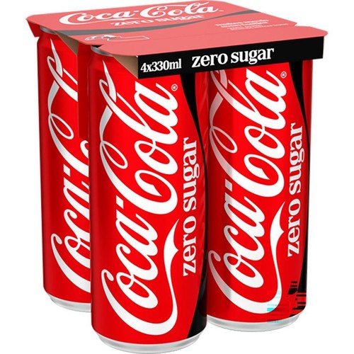 Napój gazowany Zero o smaku cola Coca-Cola 4 x 330  ml