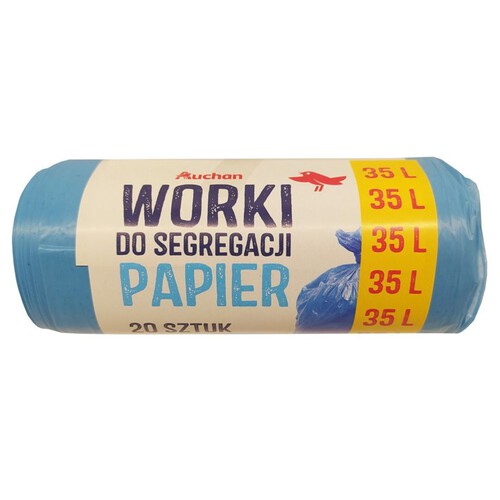 Worki do segregacji śmieci  35L niebieskie Auchan 20 sztuk