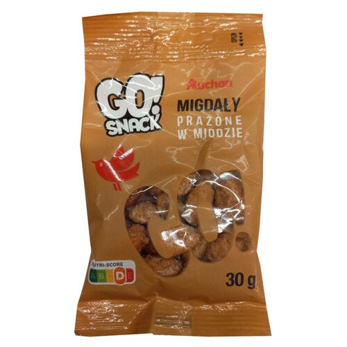 Go Snack migdały prażone w miodzie Auchan 30 g